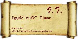 Igyártó Timon névjegykártya